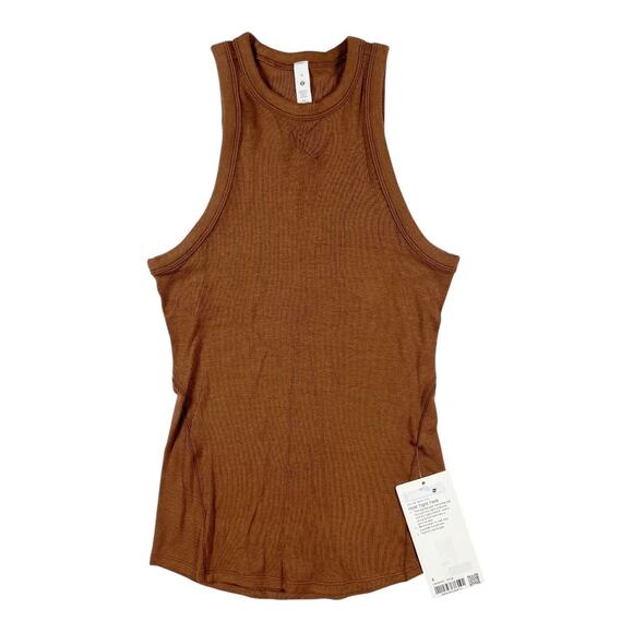NEW Lululemon Hold Tight Tank Top Brown Modal Ribbed Size 4 - Picture 1 of 5